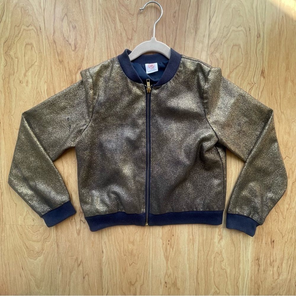 Wonder Nation Girls Metallic Bomber Jacket Size L(10/12). - Picture 2 of 7